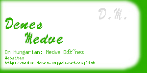 denes medve business card